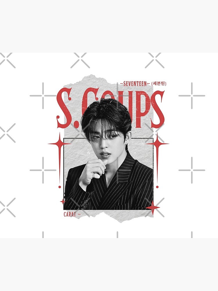 Seventeen Black And Red S Coups Group Members Y2k Preppy Collage Design Throw Pillow - Image 2