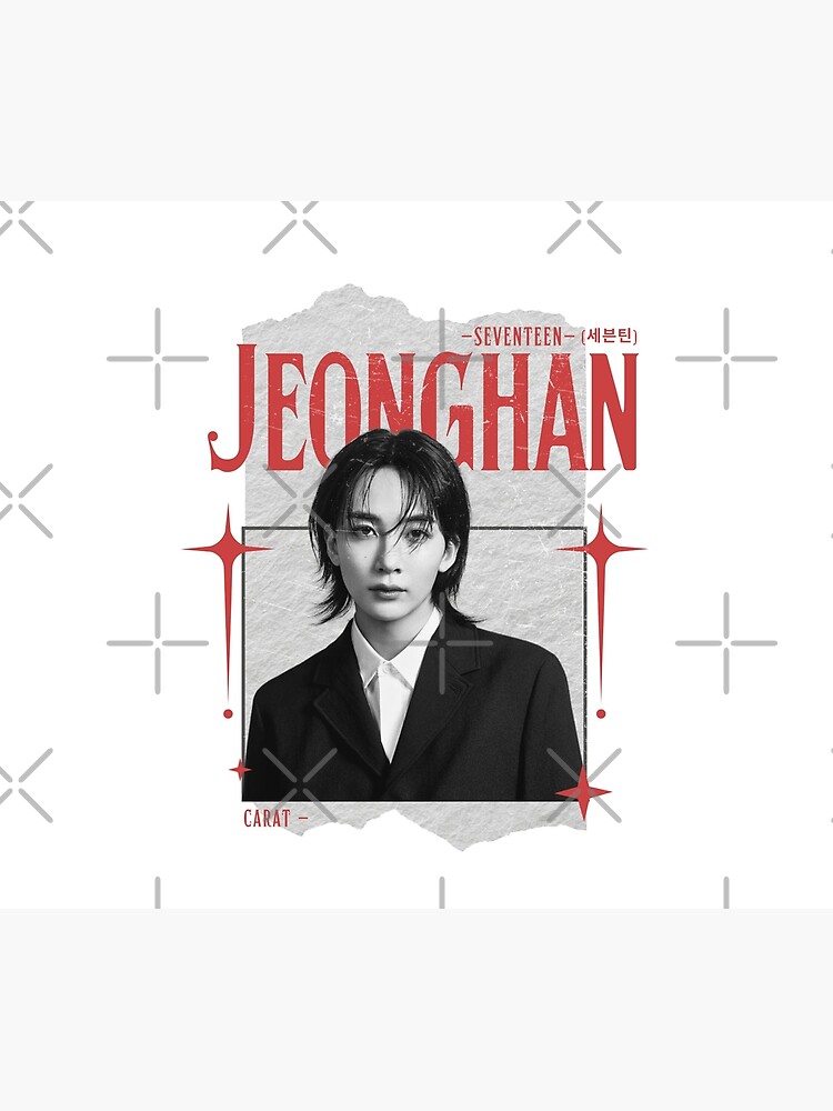 Seventeen Black And Red Jeonghan Group Members Y2k Preppy Collage Design Throw Pillow - Image 2