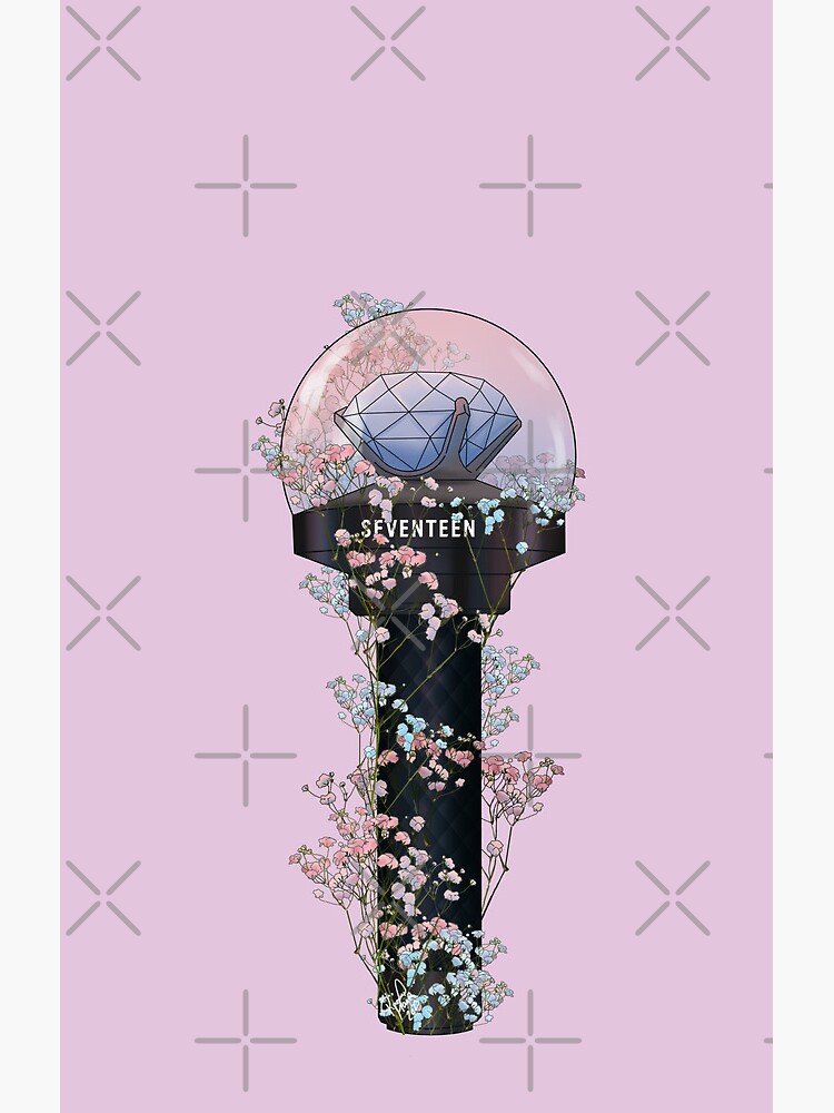 Seventeen V 3 Floral Lightstick Kpop Shower Curtain - Image 2
