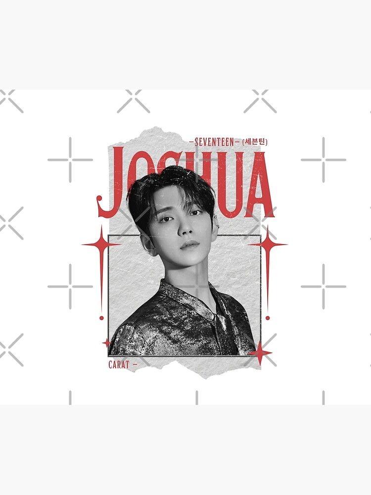 Seventeen Black And Red Joshua Group Members Y2k Preppy Collage Design Tapestry - Image 2