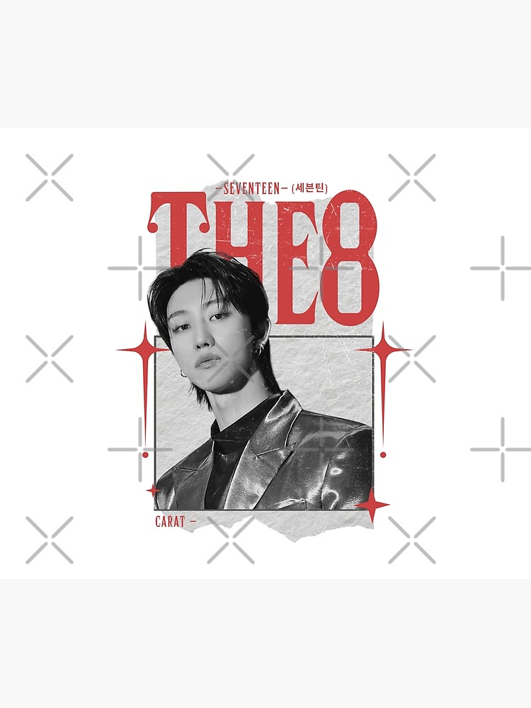 Seventeen Black And Red The 8 Group Members Y2k Preppy Collage Design Tapestry - Image 2