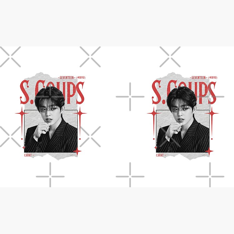 Seventeen Black And Red S Coups Group Members Y2K Preppy Collage Design Mug - Image 2