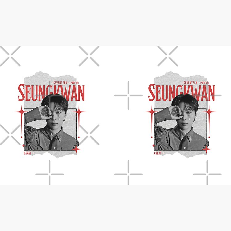 Seventeen Black And Red Seungkwan Group Members Y2K Preppy Collage Design Mug - Image 2