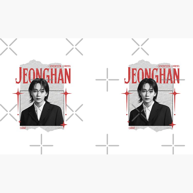 Seventeen Black And Red Jeonghan Group Members Y2K Preppy Collage Design Mug - Image 2