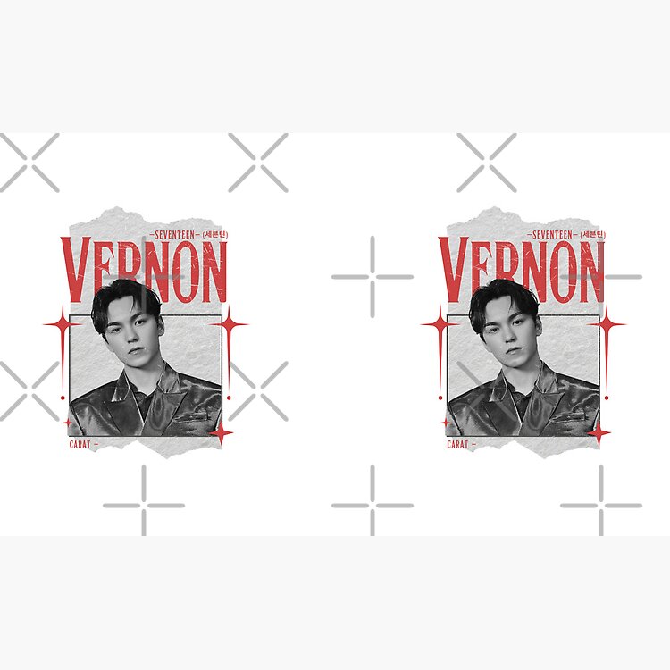 Seventeen Black And Red Vernon Group Members Y2K Preppy Collage Design Mug - Image 2