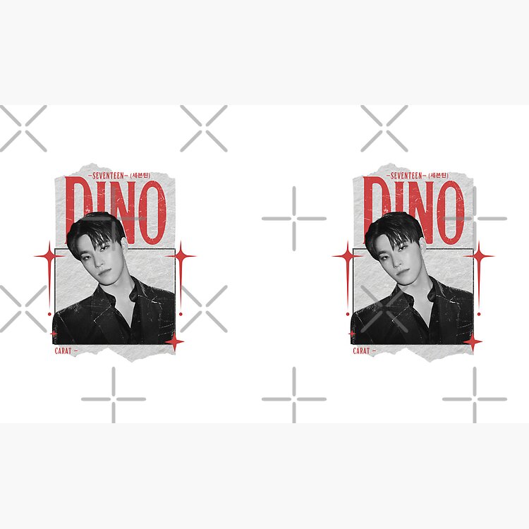 Seventeen Black And Red Dino Group Members Y2K Preppy Collage Design Mug - Image 2