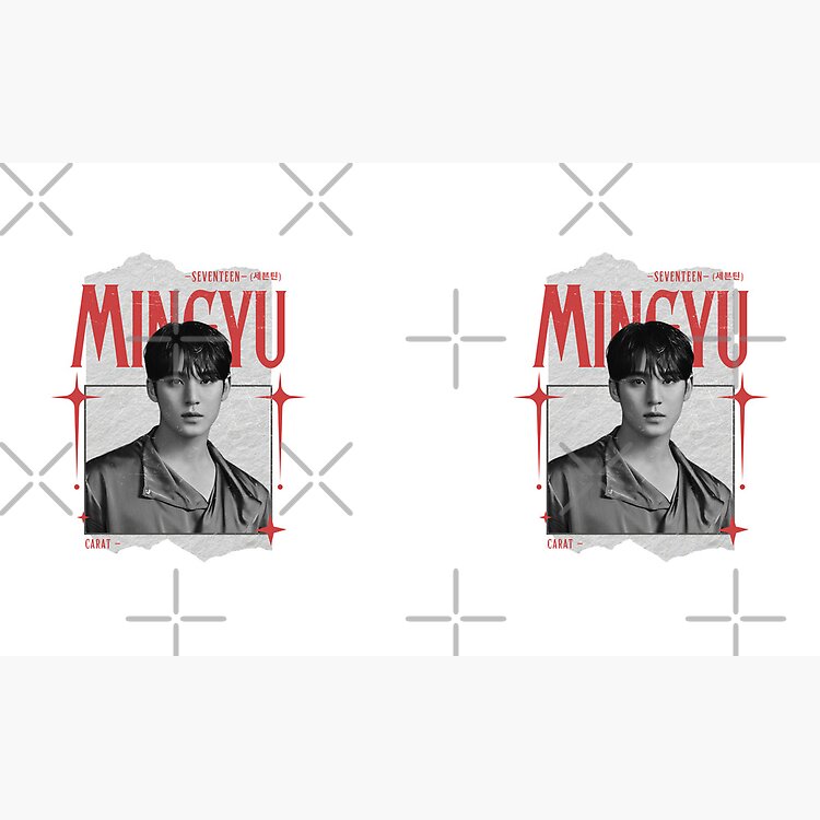 Seventeen Black And Red Mingyu Group Members Y2K Preppy Collage Design Mug - Image 2