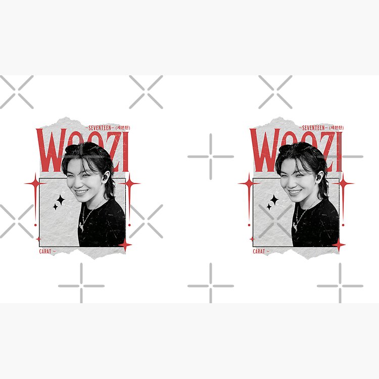 Seventeen Black And Red Woozi Group Members Y2K Preppy Collage Design Mug - Image 2
