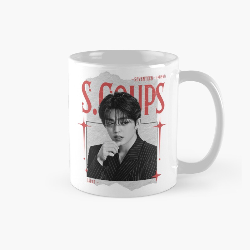 Seventeen Black And Red S Coups Group Members Y2K Preppy Collage Design Mug