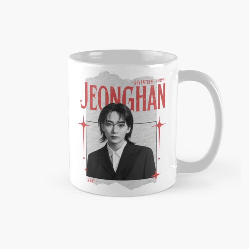 Seventeen Black And Red Jeonghan Group Members Y2K Preppy Collage Design Mug