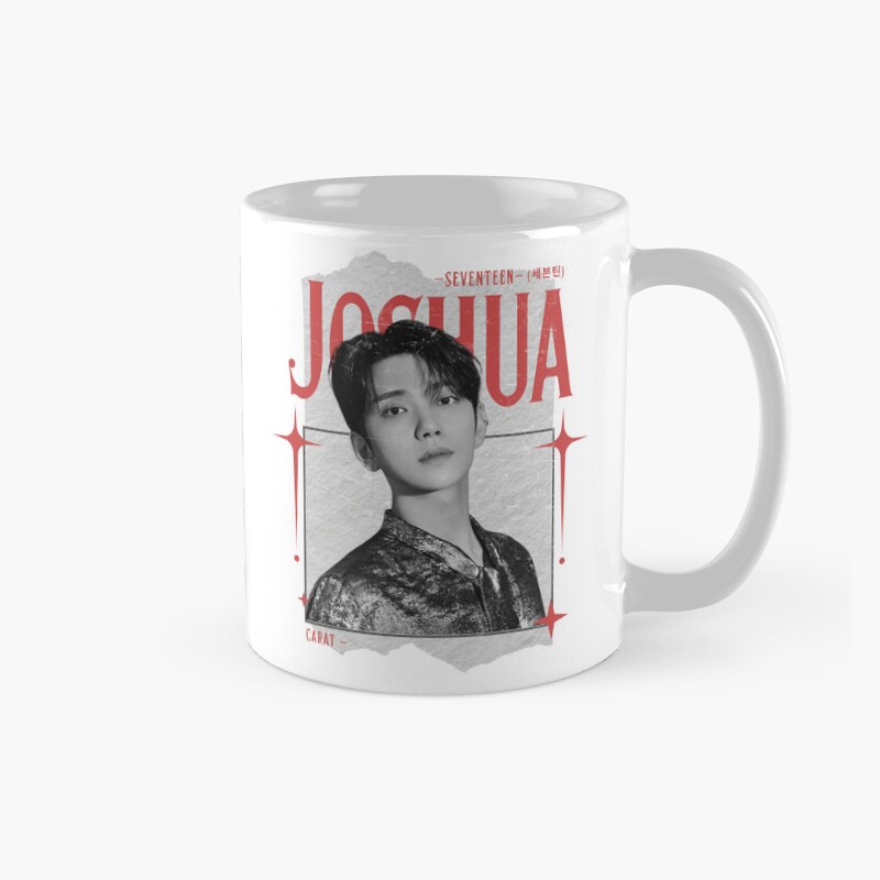 Seventeen Black And Red Joshua Group Members Y2K Preppy Collage Design Mug