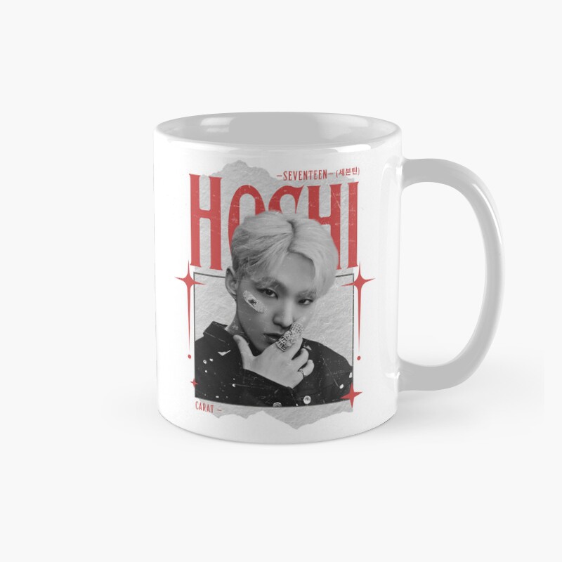 Seventeen Black And Red Hoshi Group Members Y2K Preppy Collage Design Mug