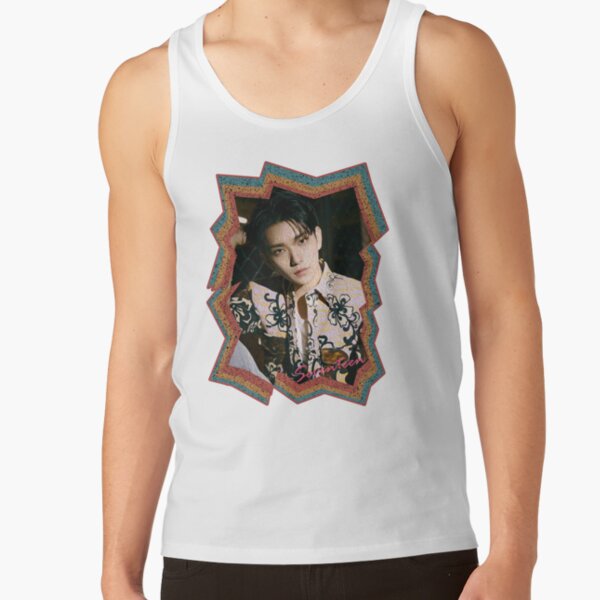 Joshua Hong Seventeen Joshua Korean Kpop Retro Color Oil Paint Design Tank Top