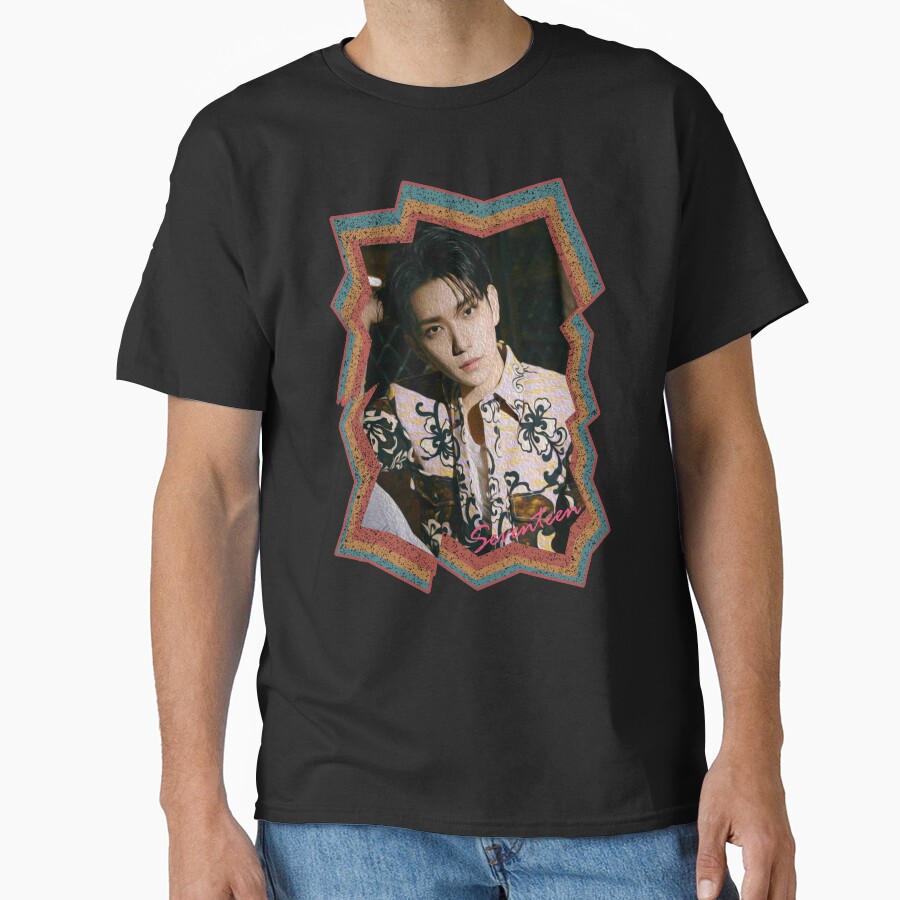 Joshua Hong Seventeen Joshua Korean Kpop Retro Color Oil Paint Design T-shirt - Image 2