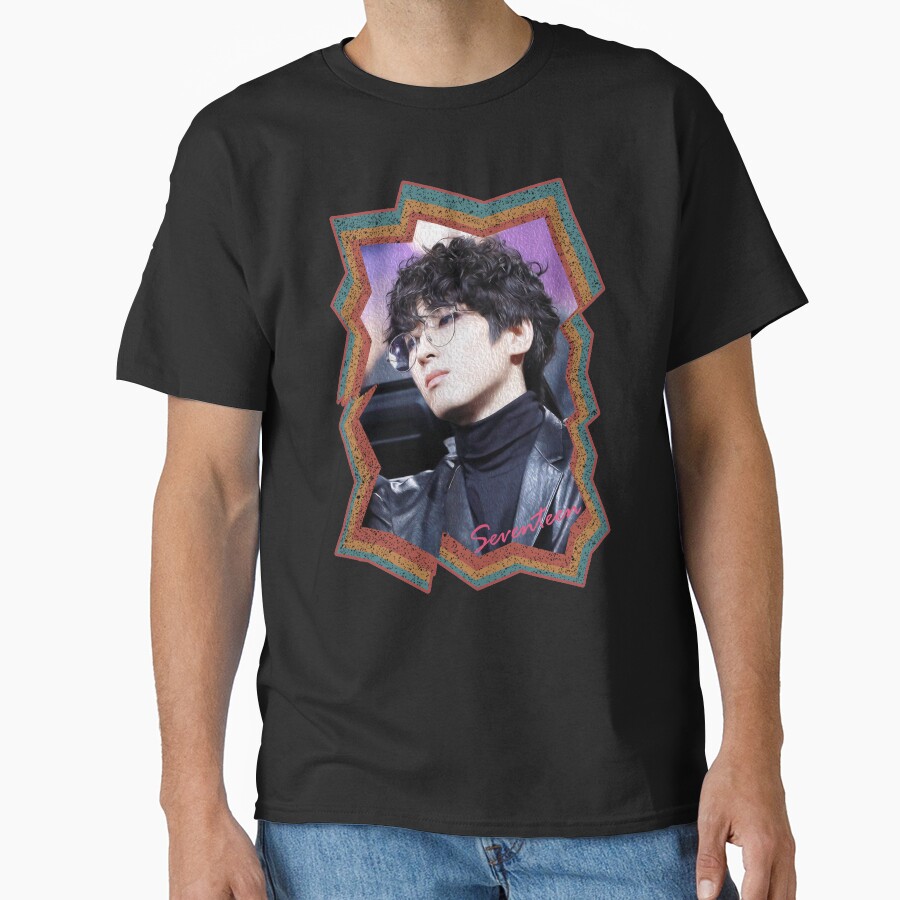 Jeon Wonwoo Seventeen Wonwoo Korean Kpop Retro Color Oil Paint Design T-shirt - Image 2