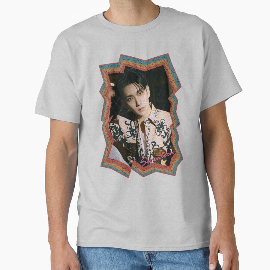 Joshua Hong Seventeen Joshua Korean Kpop Retro Color Oil Paint Design T-shirt - Image 3