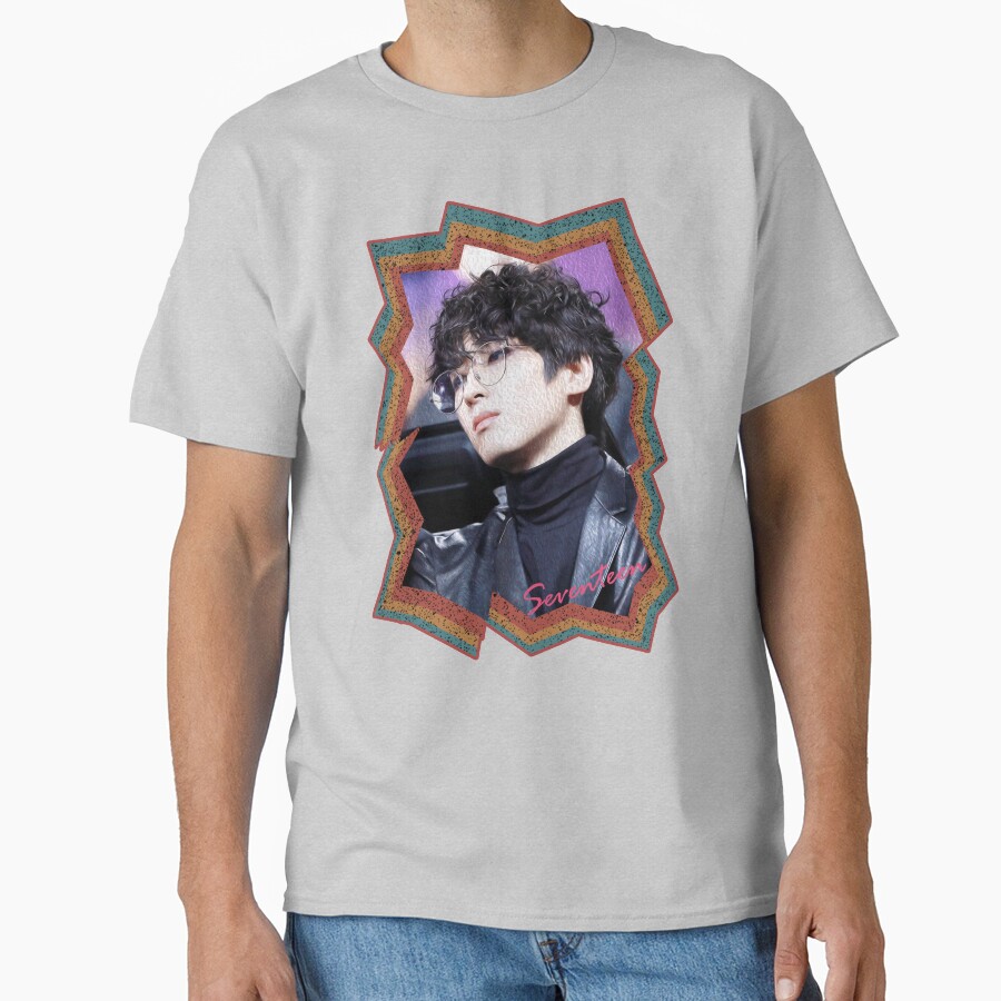 Jeon Wonwoo Seventeen Wonwoo Korean Kpop Retro Color Oil Paint Design T-shirt - Image 3
