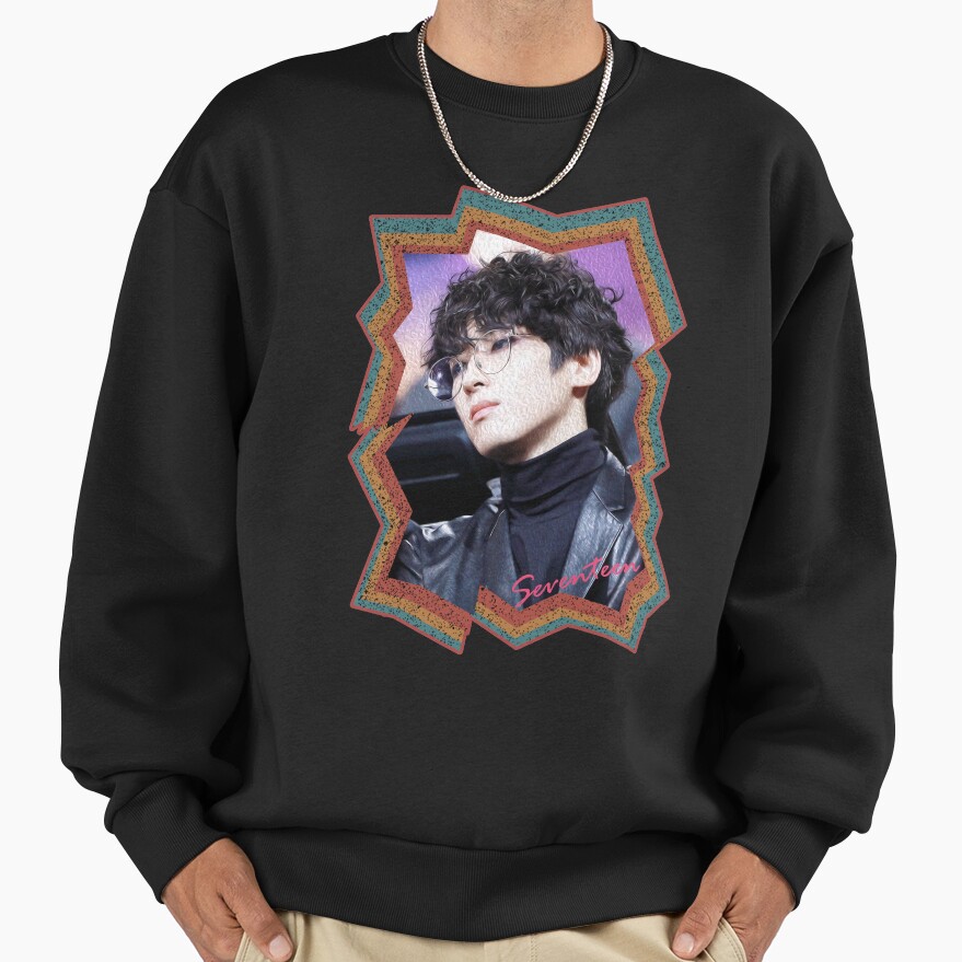 Jeon Wonwoo Seventeen Wonwoo Korean Kpop Retro Color Oil Paint Design Sweatshirt - Image 2