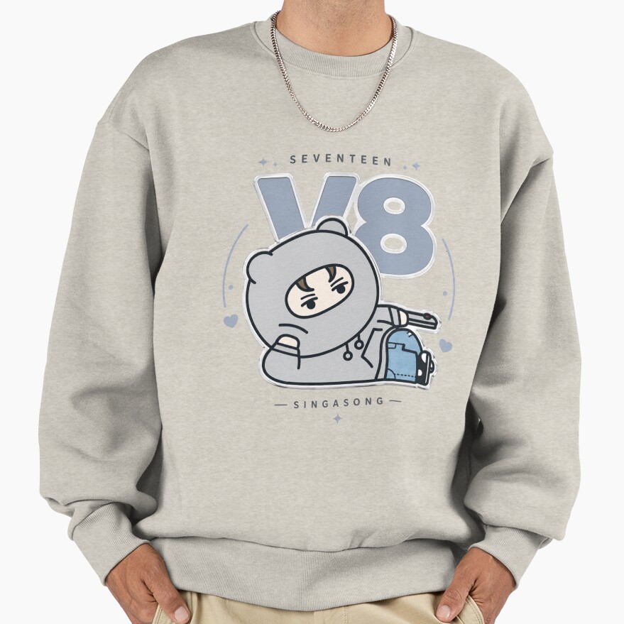 Adorable Seventeen Vernon Miniteen Nonver Kpop Plushie Art Sweatshirt - Image 3