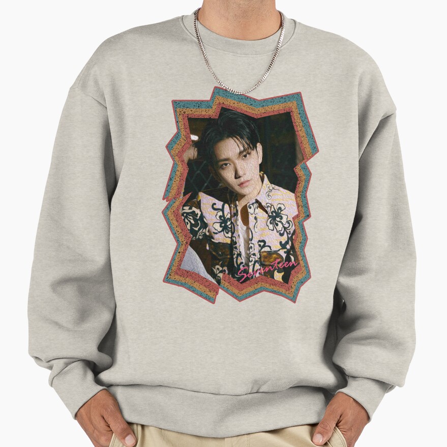 Joshua Hong Seventeen Joshua Korean Kpop Retro Color Oil Paint Design Sweatshirt - Image 3