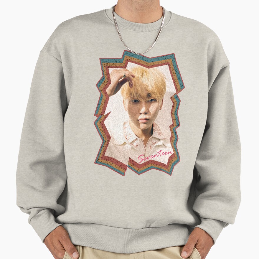Boo Seungkwan Seventeen Seungkwan Korean Kpop Retro Color Oil Paint Design Sweatshirt - Image 3