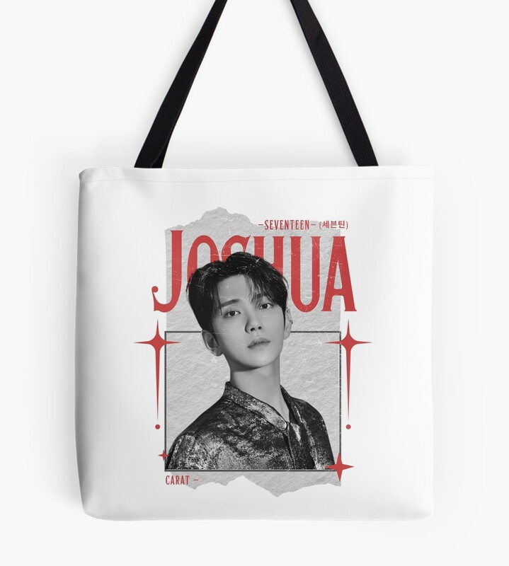 Seventeen Black And Red Joshua Group Members Y2k Preppy Collage Design Tote Bag