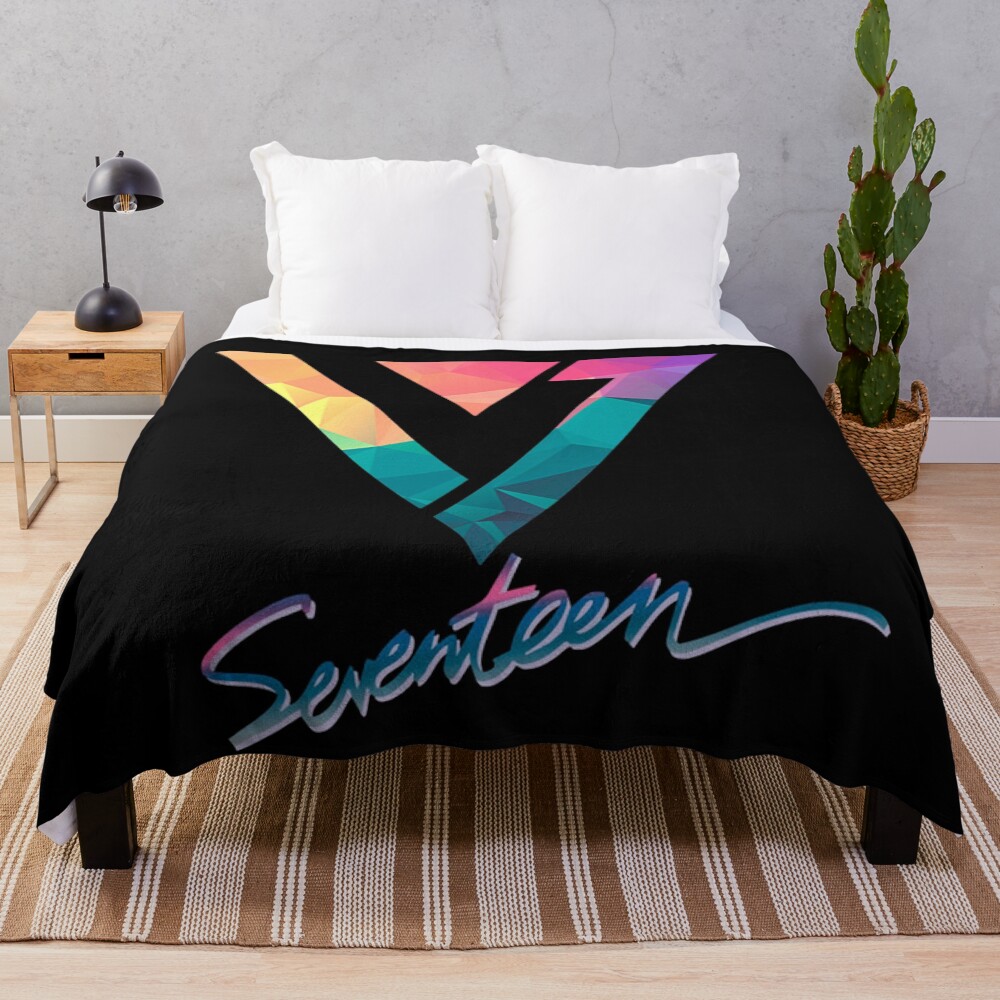 Seventeen Rainbow Logo Throw Blanket