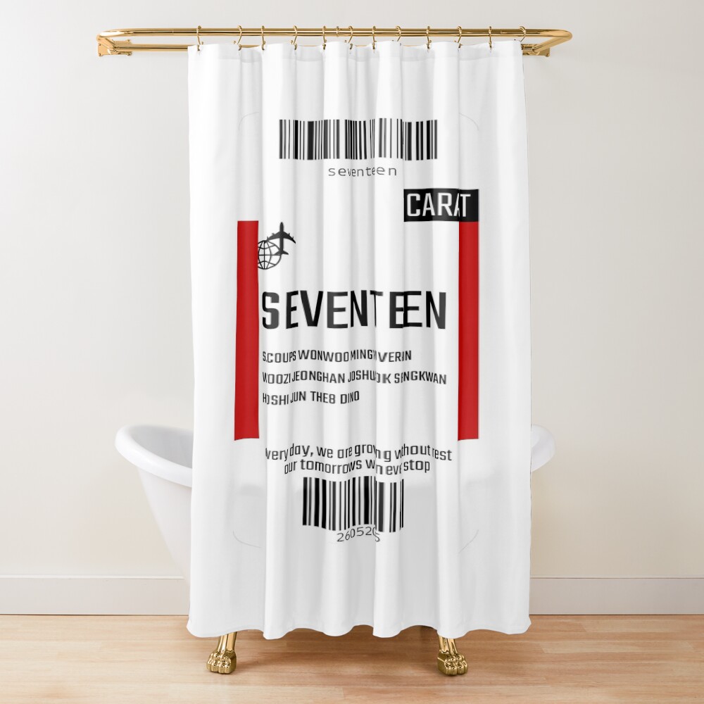 Seventeen Boarding Pass Shower Curtain